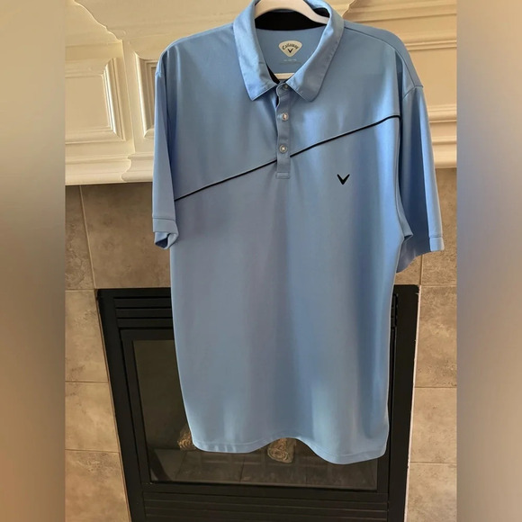 Callaway Polo Golf Shirt Short Sleeve Light Blue w/ Tee's Size XXL - Picture 1 of 7